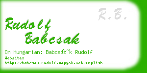 rudolf babcsak business card